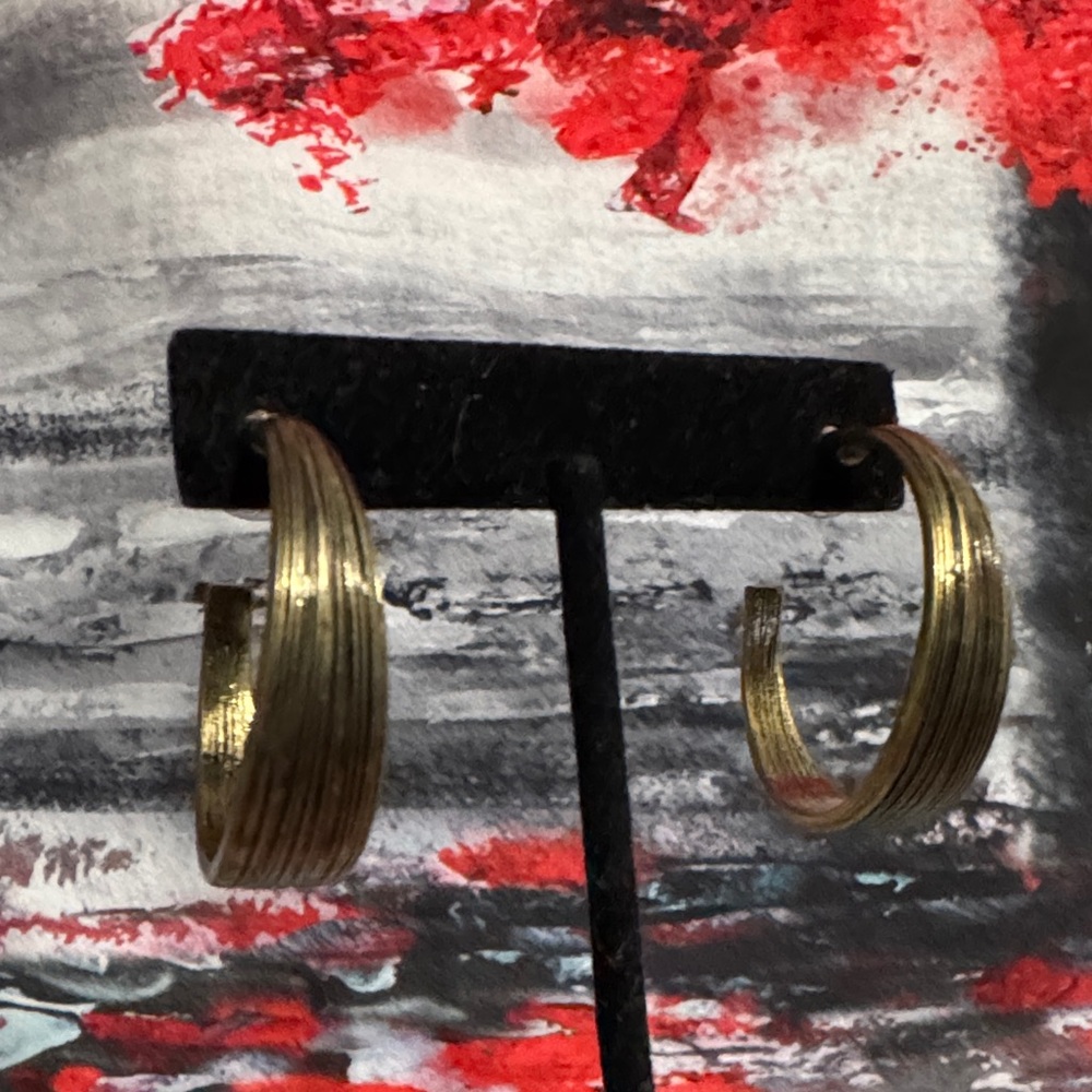 Gold-Tone Textured Hoop Earrings - Women Jewelry